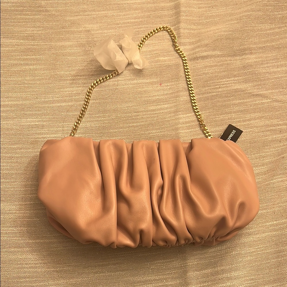 NWT Elegant Pink Ruched Women's Bag